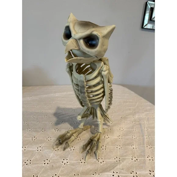 Creepy Owl Skeleton Halloween Decor Bones Dead Bird 12" Spooky - Picture 1 of 4